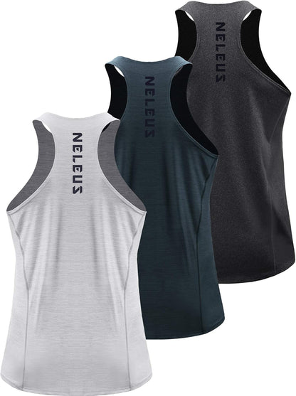 Men'S 3 Pack Running Tank Top Dry Fit Y-Back Athletic Workout Tank Tops