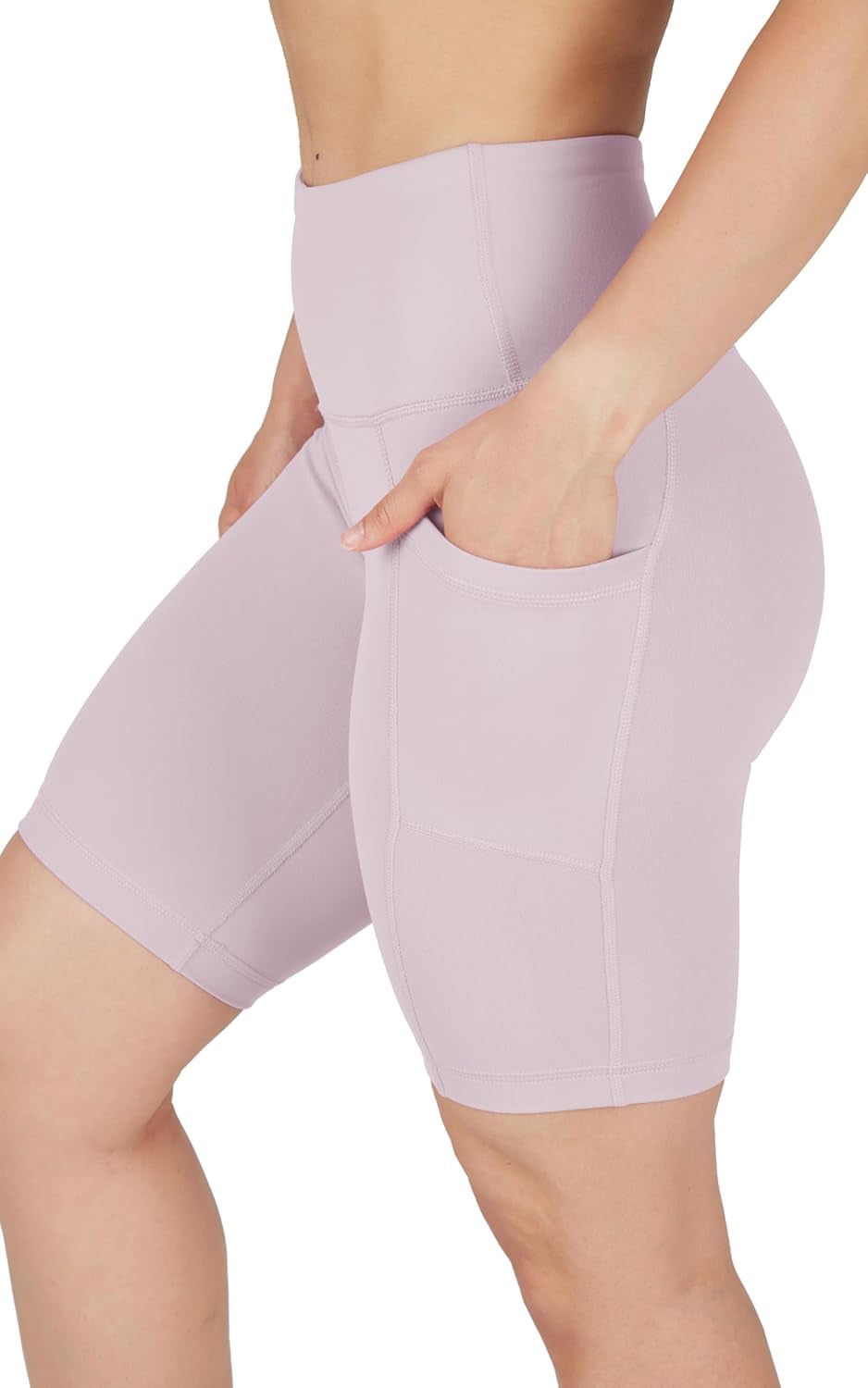 Womens High Waisted Biker Shorts with Side Pockets Workout Shorts 5”, 7”, 9”