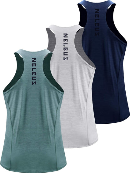 Men'S 3 Pack Running Tank Top Dry Fit Y-Back Athletic Workout Tank Tops
