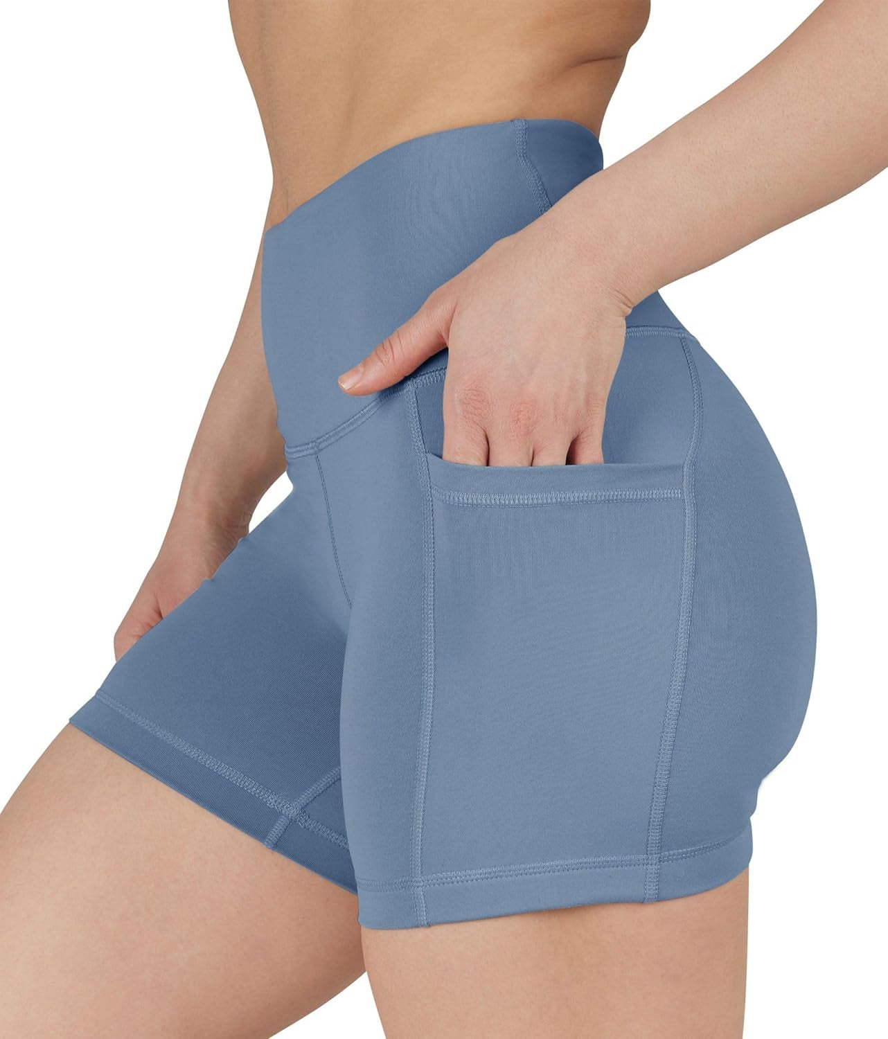 Womens High Waisted Biker Shorts with Side Pockets Workout Shorts 5”, 7”, 9”