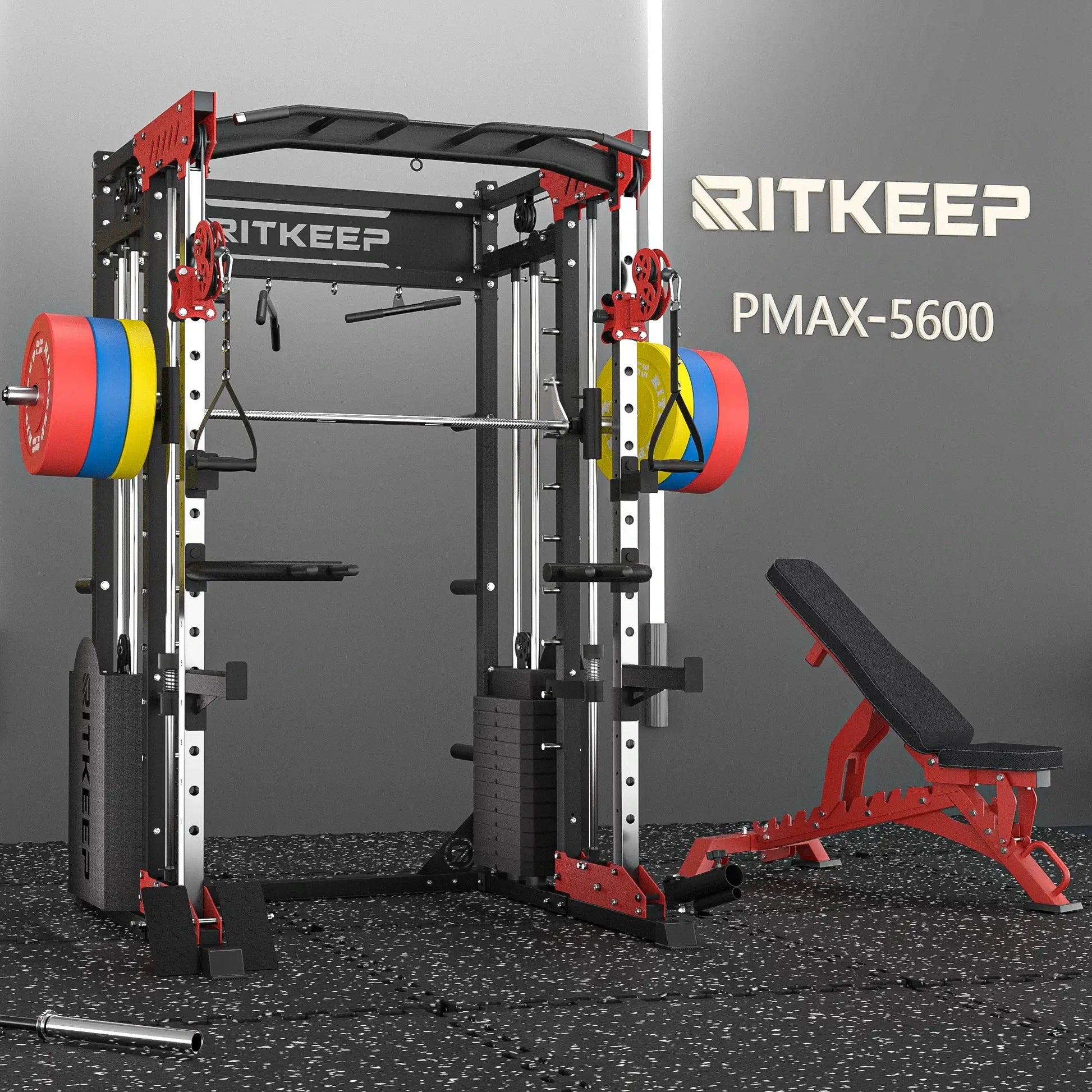 PMAX 5600 Home Gym Smith Machine - Integrated Weight System