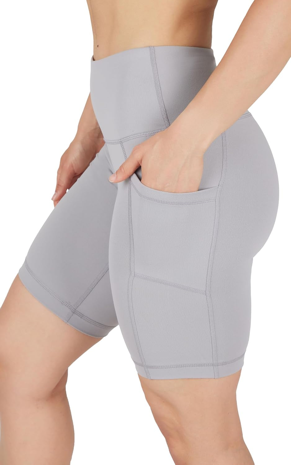 Womens High Waisted Biker Shorts with Side Pockets Workout Shorts 5”, 7”, 9”