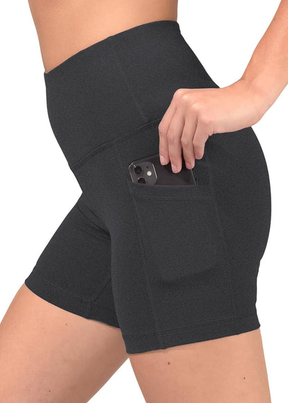 Womens High Waisted Biker Shorts with Side Pockets Workout Shorts 5”, 7”, 9”