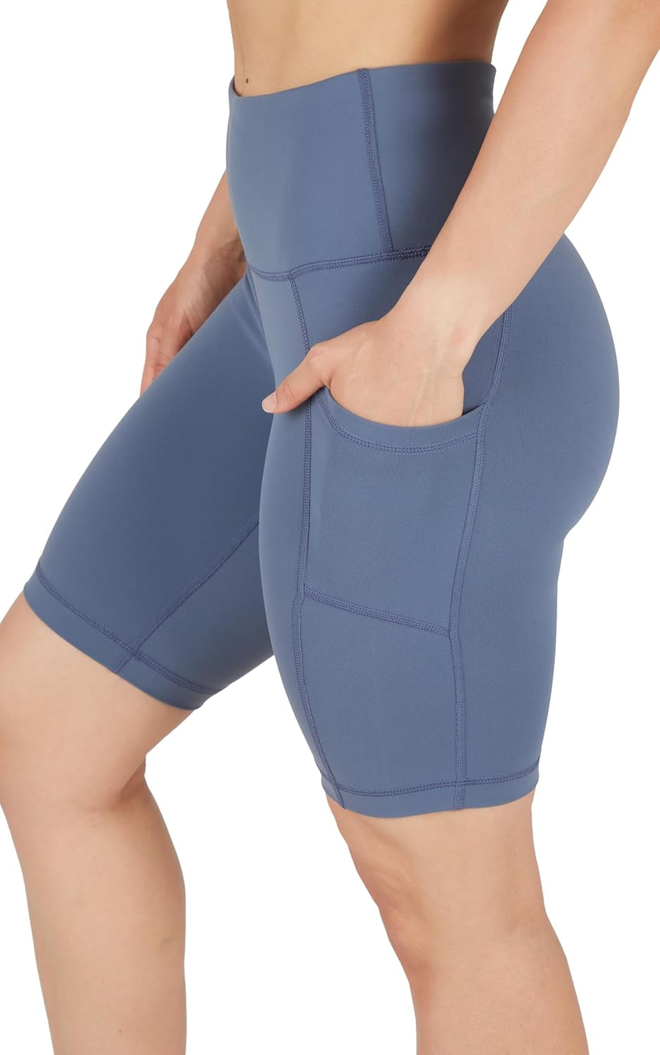 Womens High Waisted Biker Shorts with Side Pockets Workout Shorts 5”, 7”, 9”