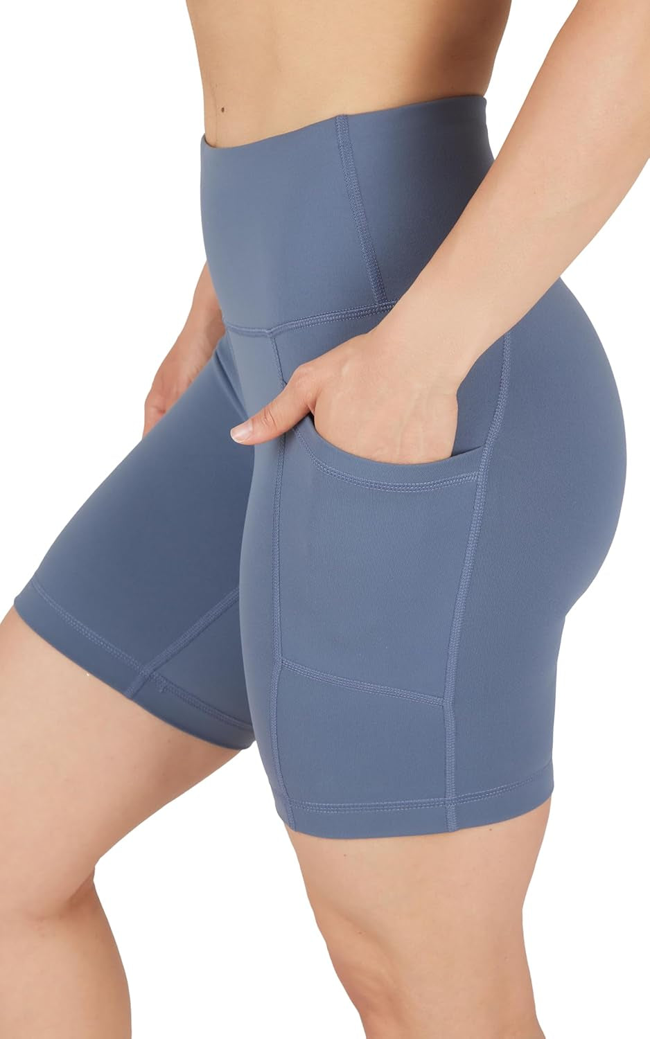 Womens High Waisted Biker Shorts with Side Pockets Workout Shorts 5”, 7”, 9”