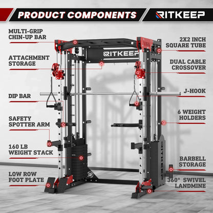 PMAX 5600 Home Gym Smith Machine - Integrated Weight System