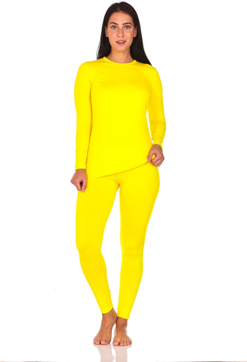 Long Johns Thermal Underwear for Women Fleece Lined Base Layer Pajama Set Cold Weather