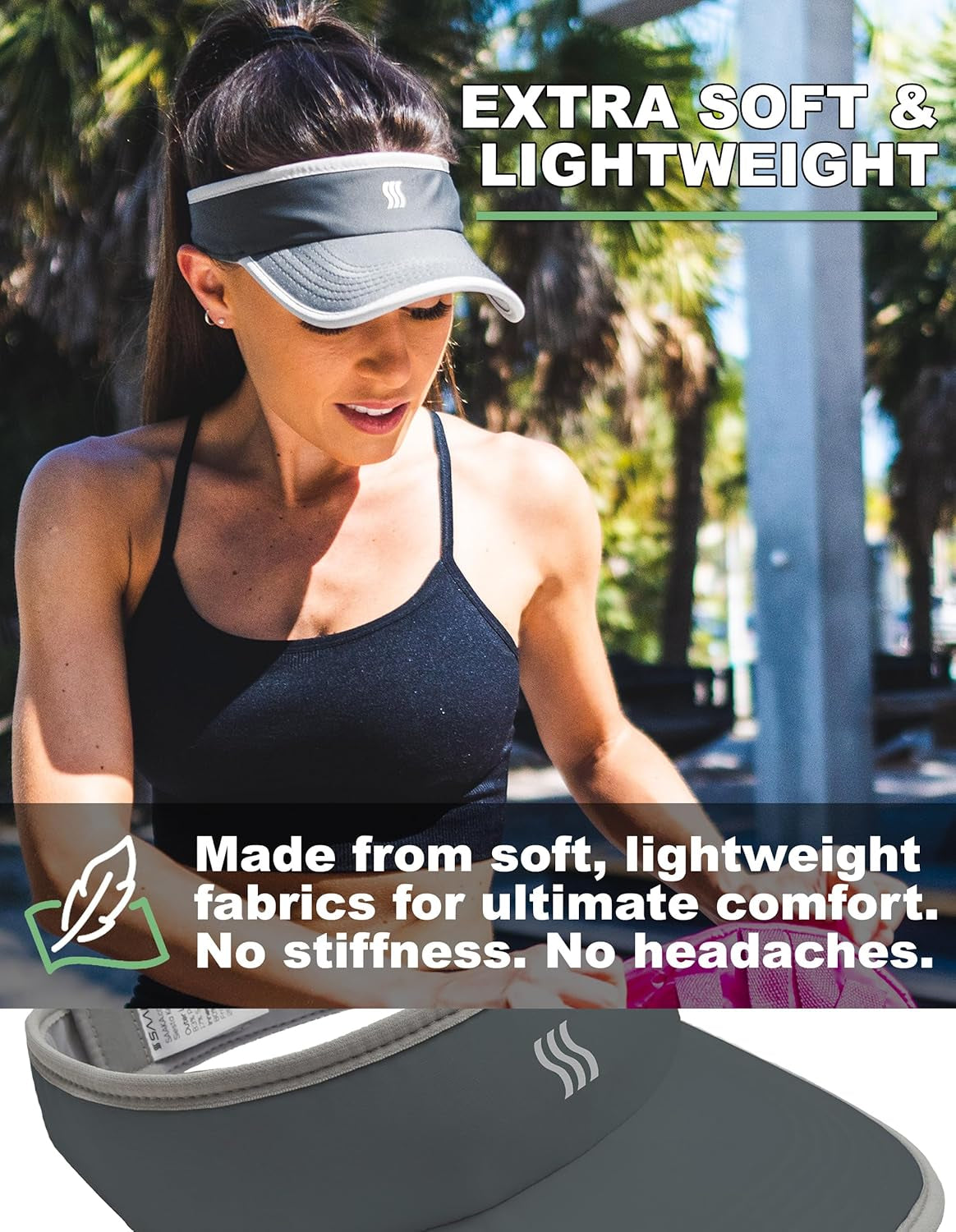 Sport Visor for Women. Sweat‑Wicking Visor for Running, Pickleball, Tennis & Golf. Lightweight & Adjustable Fit