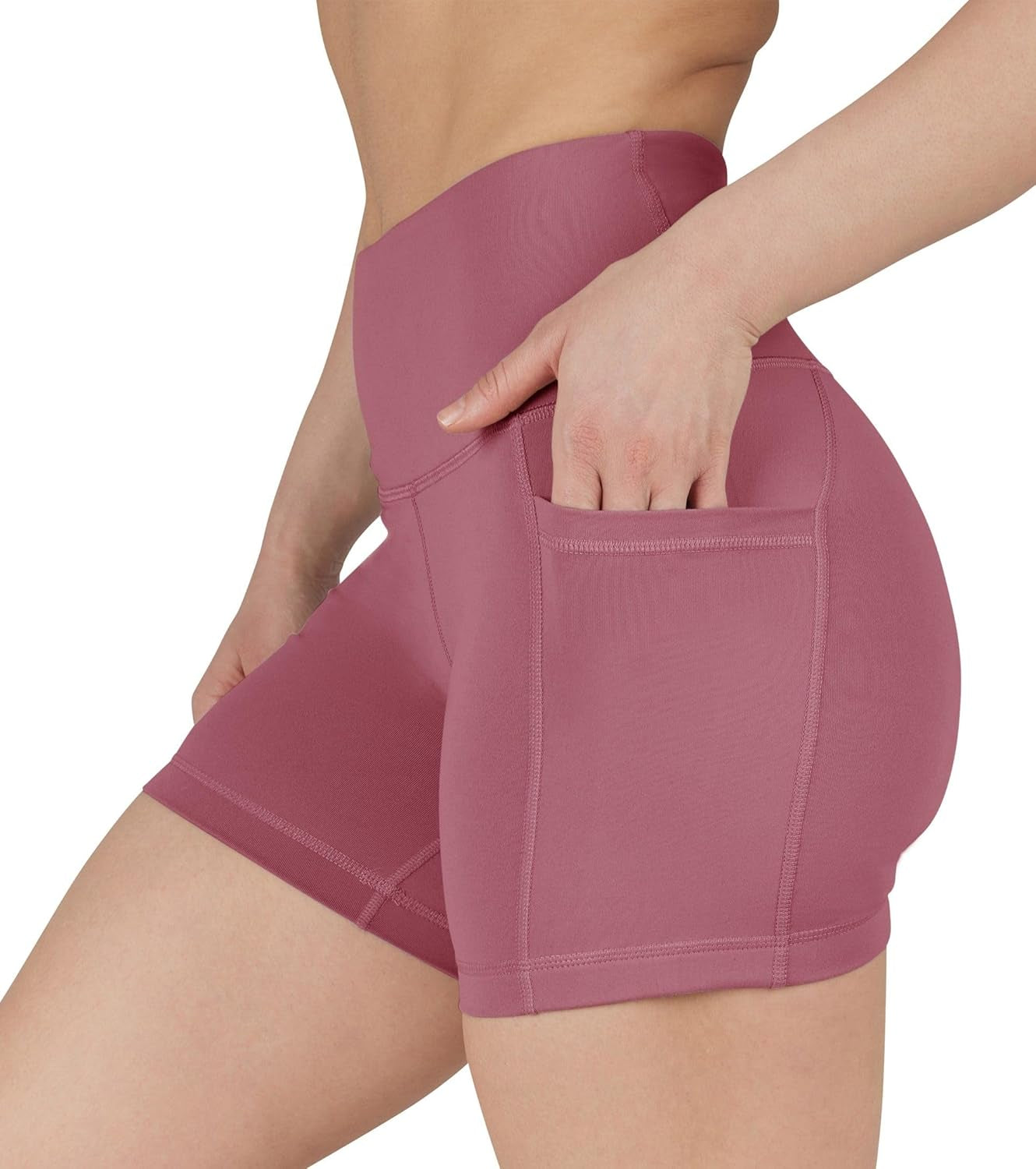 Womens High Waisted Biker Shorts with Side Pockets Workout Shorts 5”, 7”, 9”