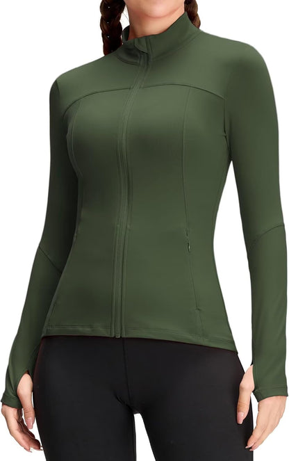 Womens Running Jackets Athletic Workout Scrub Jacket Track Full Zip up Gym for Women Yoga Top