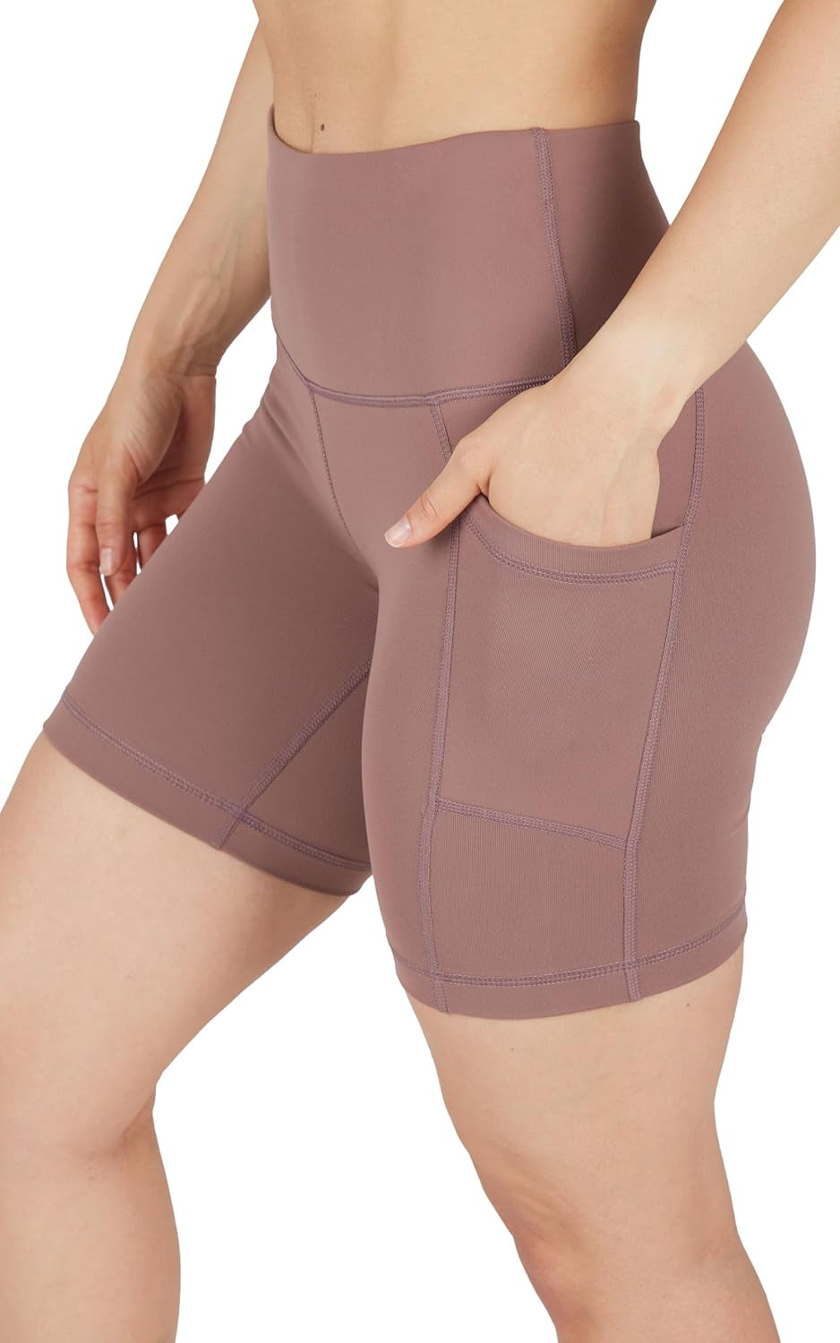 Womens High Waisted Biker Shorts with Side Pockets Workout Shorts 5”, 7”, 9”