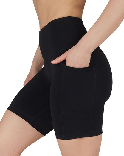 Womens High Waisted Biker Shorts with Side Pockets Workout Shorts 5”, 7”, 9”