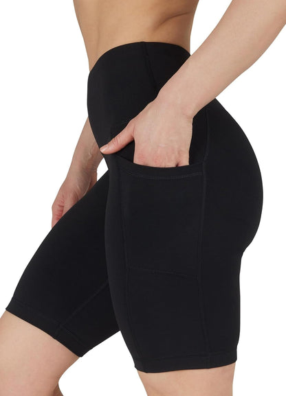 Womens High Waisted Biker Shorts with Side Pockets Workout Shorts 5”, 7”, 9”