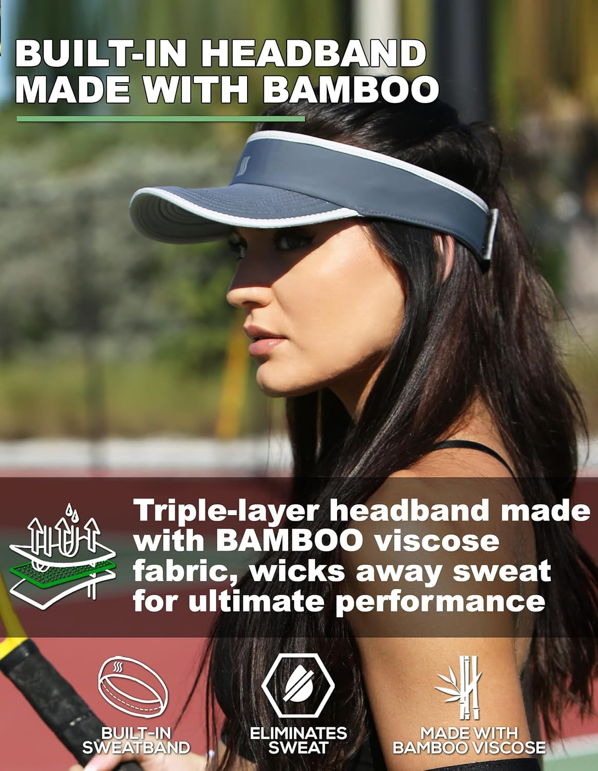 Sport Visor for Women. Sweat‑Wicking Visor for Running, Pickleball, Tennis & Golf. Lightweight & Adjustable Fit
