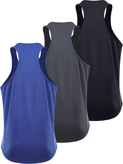 Men'S 3 Pack Running Tank Top Dry Fit Y-Back Athletic Workout Tank Tops