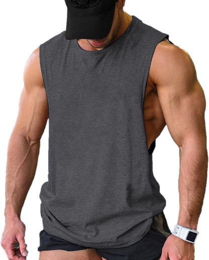 Men Workout Tank Top 2 Pack Gym Bodybuilding Sleeveless Muscle T Shirts