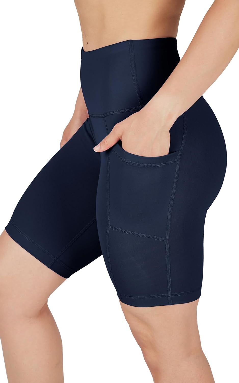 Womens High Waisted Biker Shorts with Side Pockets Workout Shorts 5”, 7”, 9”