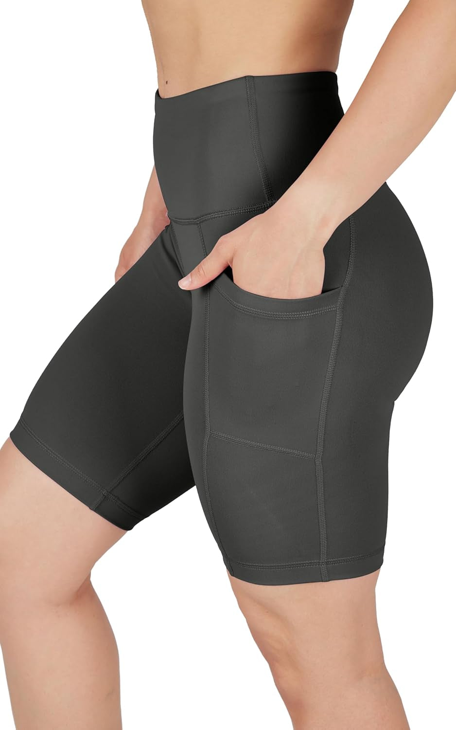 Womens High Waisted Biker Shorts with Side Pockets Workout Shorts 5”, 7”, 9”