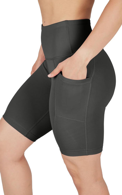 Womens High Waisted Biker Shorts with Side Pockets Workout Shorts 5”, 7”, 9”