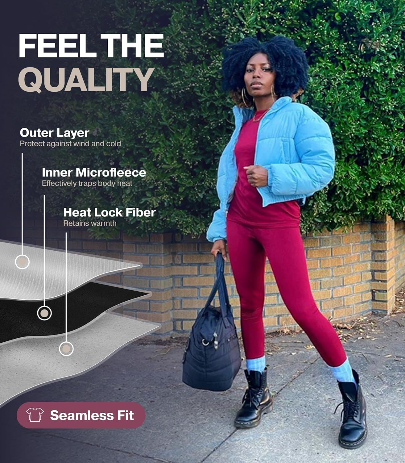 Long Johns Thermal Underwear for Women Fleece Lined Base Layer Pajama Set Cold Weather