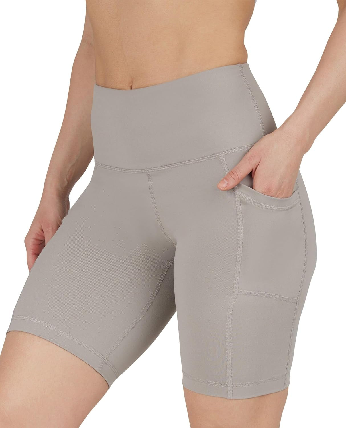 Womens High Waisted Biker Shorts with Side Pockets Workout Shorts 5”, 7”, 9”