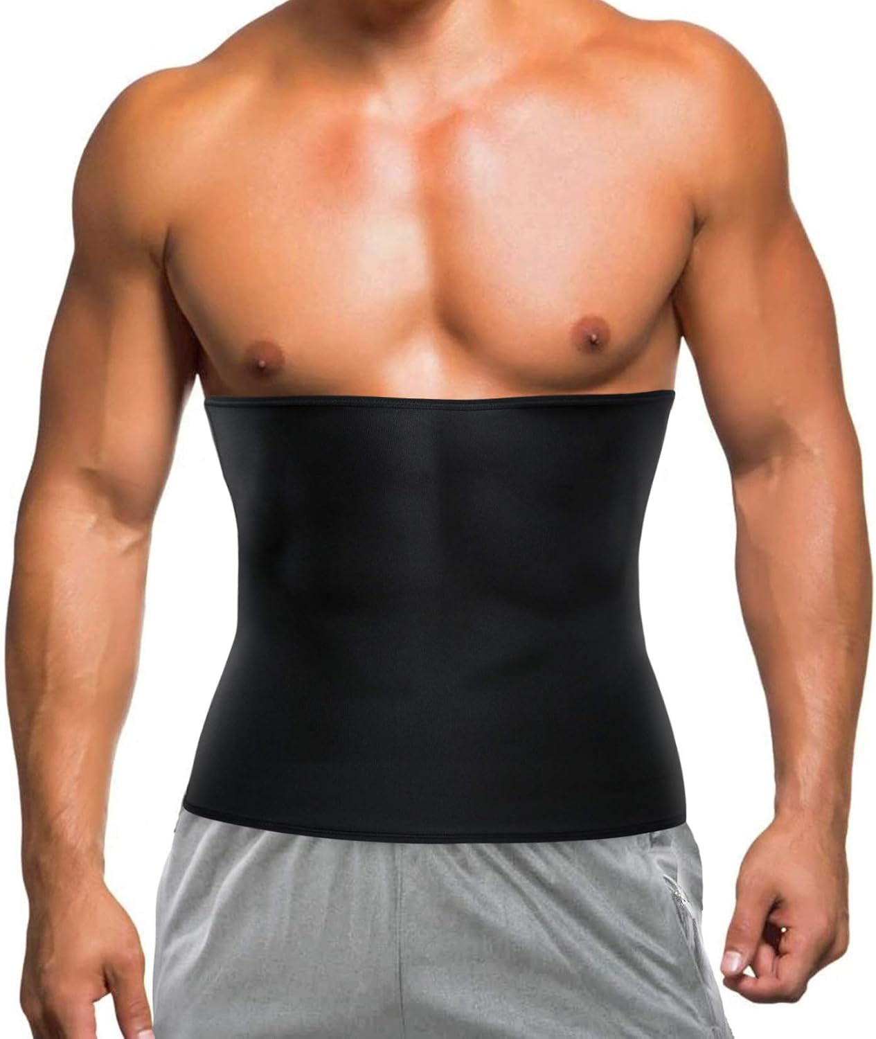 Waist Trimmer for Men Weight Loss,Stomach Trainer Sweat Workout Shaper,Neoprene-Free Slimming Sauna Belt