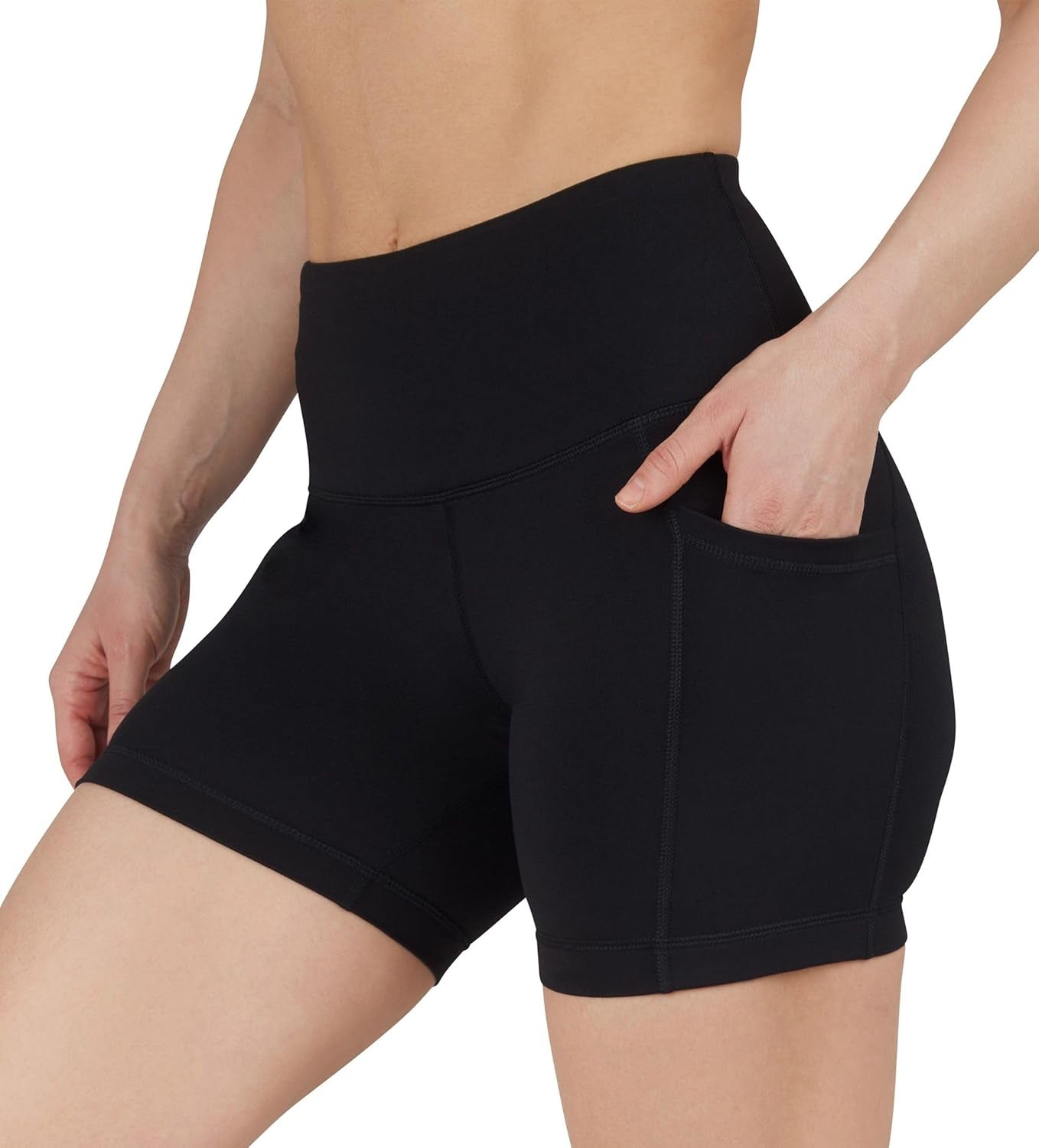 Womens High Waisted Biker Shorts with Side Pockets Workout Shorts 5”, 7”, 9”