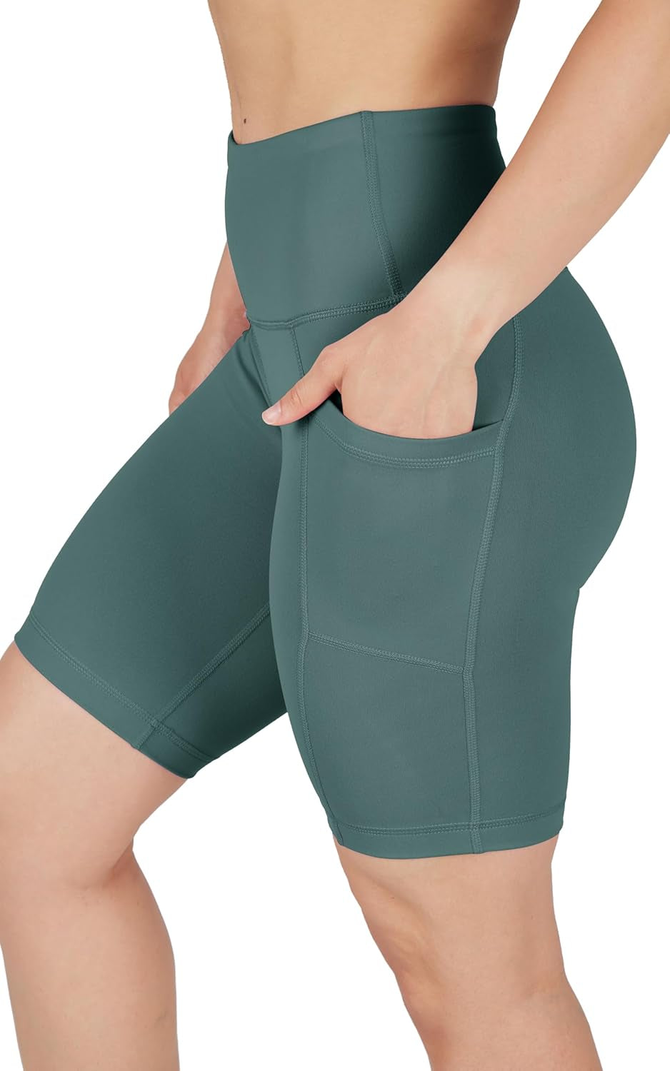 Womens High Waisted Biker Shorts with Side Pockets Workout Shorts 5”, 7”, 9”