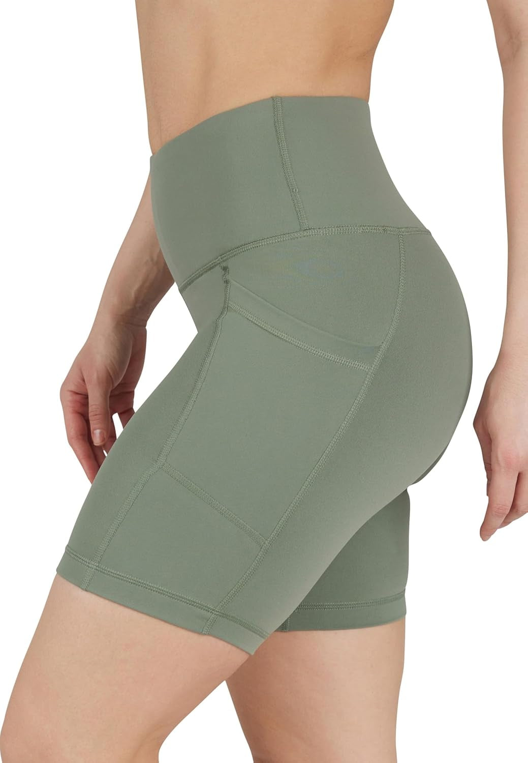 Womens High Waisted Biker Shorts with Side Pockets Workout Shorts 5”, 7”, 9”