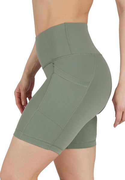 Womens High Waisted Biker Shorts with Side Pockets Workout Shorts 5”, 7”, 9”