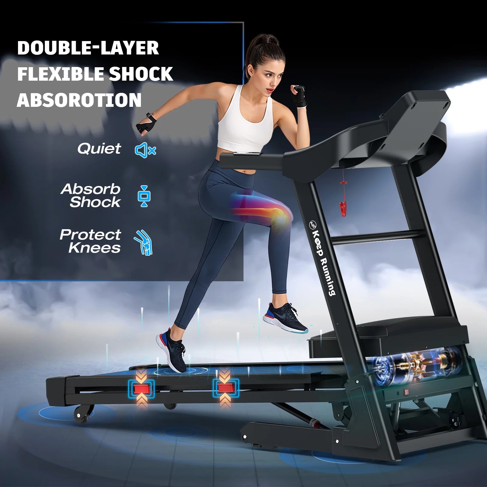 400LBS Capacity 3.5 HP Treadmill with 15% Auto Incline for Home- Heavy Duty Treadmill Foldable with App/Bluetooth - 18 Inch Wide Belt, Folding Treadmill for Home Gym Walking Running Exercise