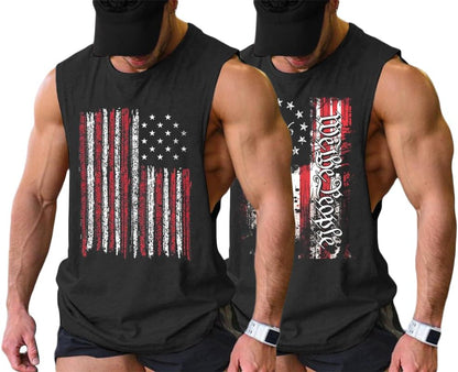 Men Workout Tank Top 2 Pack Gym Bodybuilding Sleeveless Muscle T Shirts