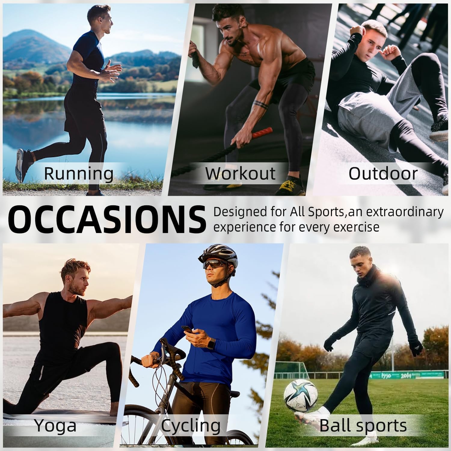 Men'S Compression Pants Athletic Base Layer Tights Leggings for Workout Running Sport Gym Yoga