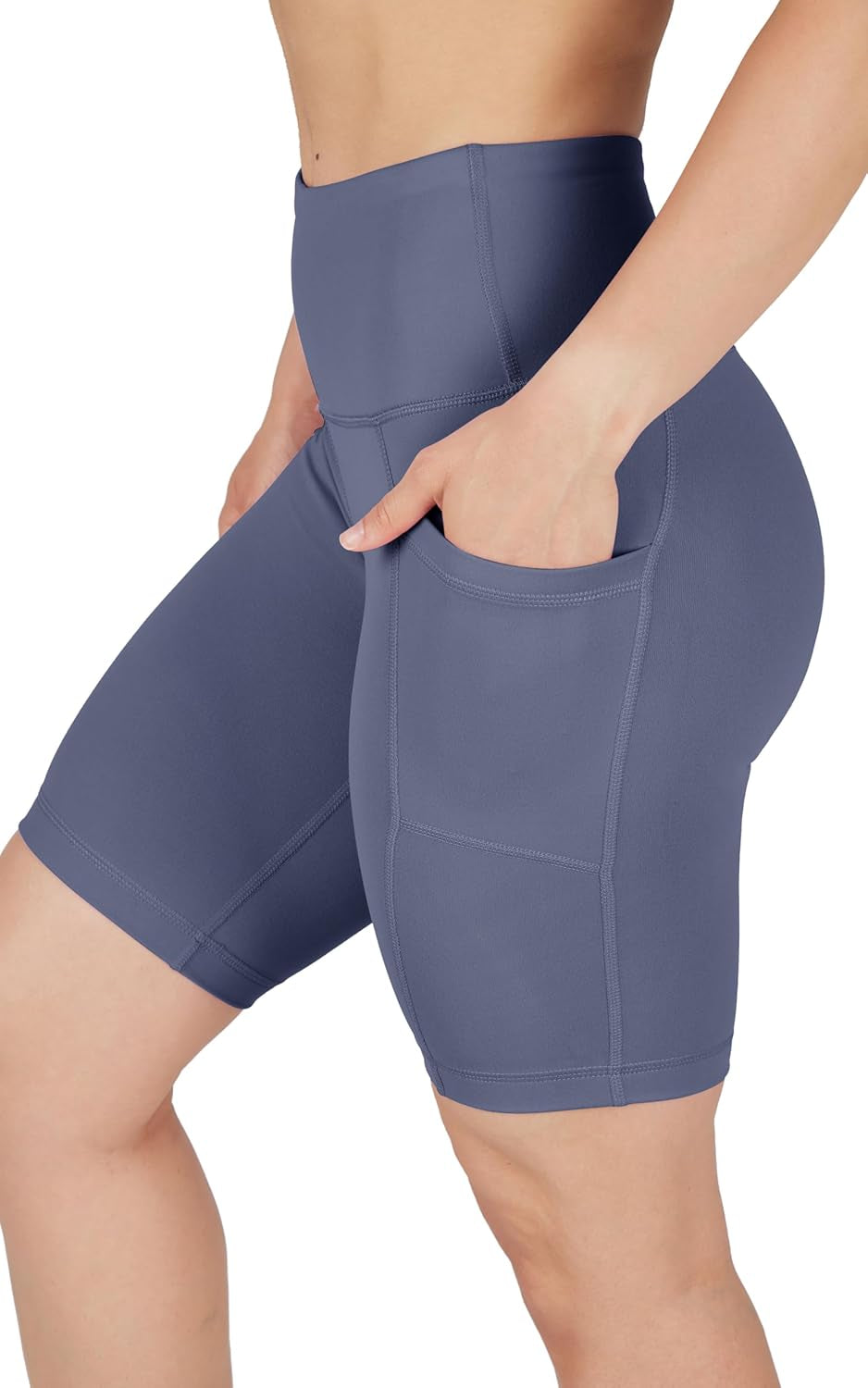 Womens High Waisted Biker Shorts with Side Pockets Workout Shorts 5”, 7”, 9”