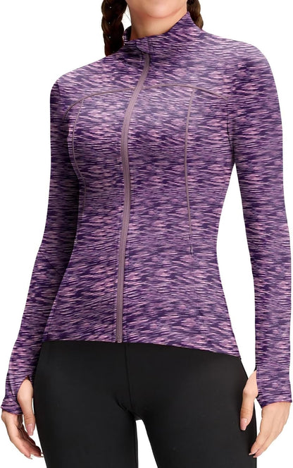 Womens Running Jackets Athletic Workout Scrub Jacket Track Full Zip up Gym for Women Yoga Top