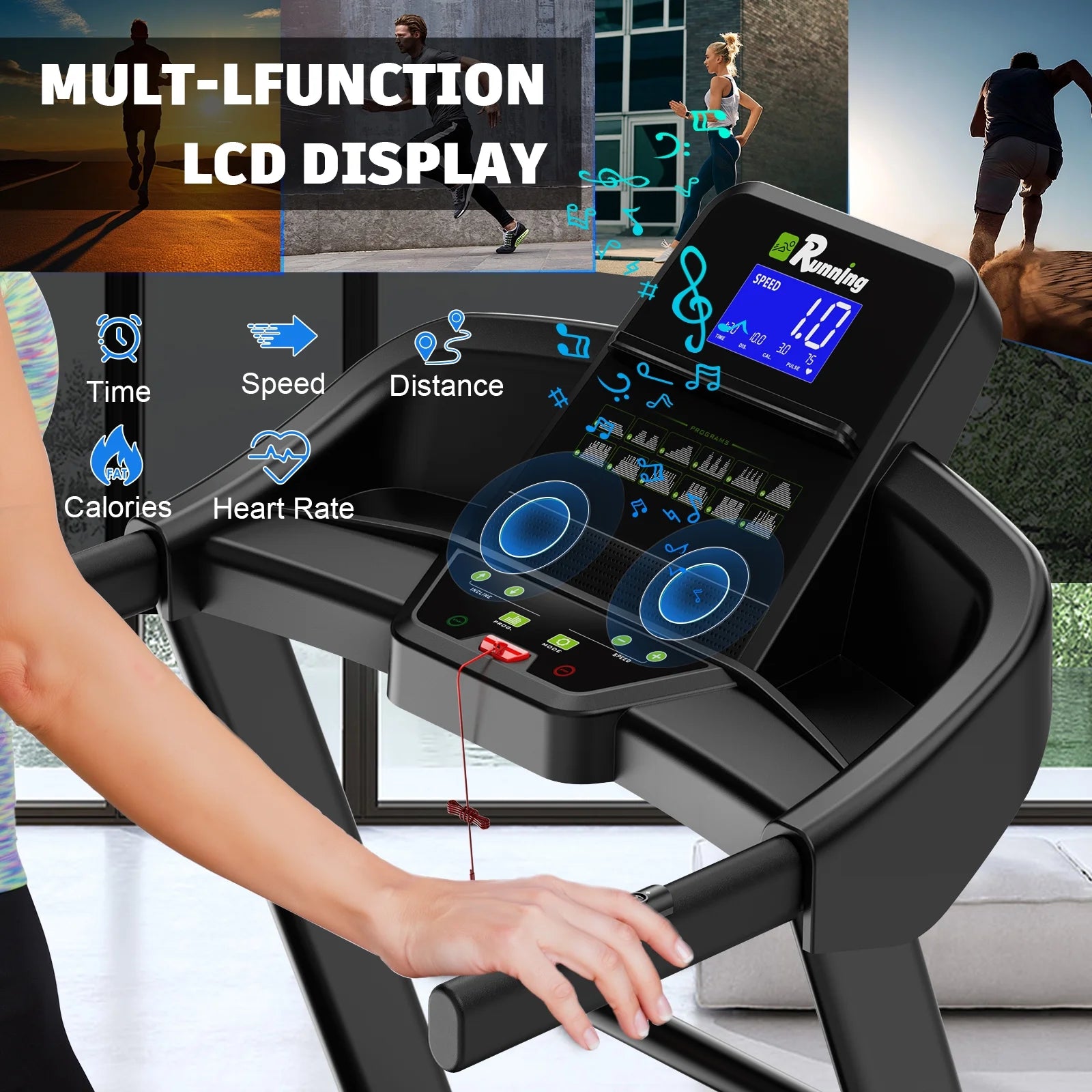 400LBS Capacity 3.5 HP Treadmill with 15% Auto Incline for Home- Heavy Duty Treadmill Foldable with App/Bluetooth - 18 Inch Wide Belt, Folding Treadmill for Home Gym Walking Running Exercise