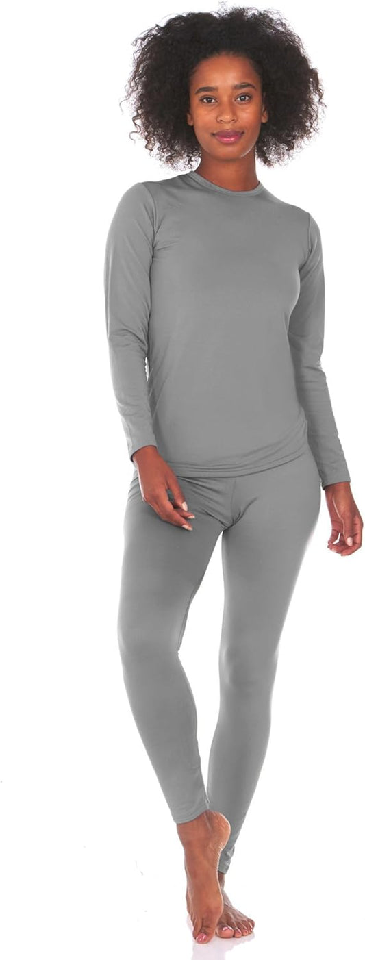 Long Johns Thermal Underwear for Women Fleece Lined Base Layer Pajama Set Cold Weather