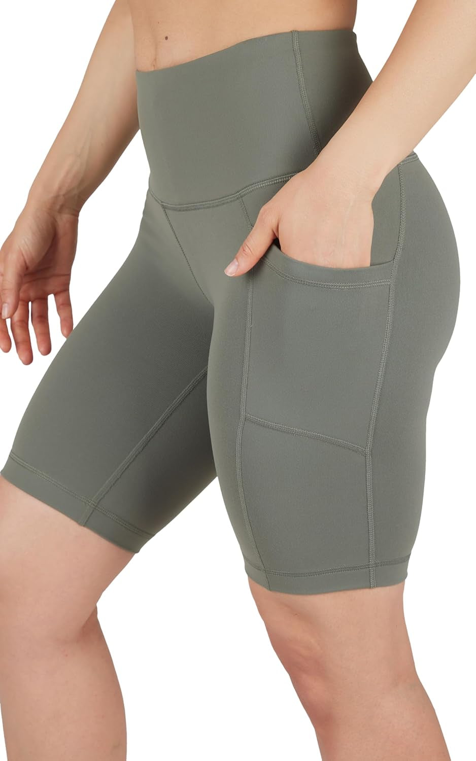 Womens High Waisted Biker Shorts with Side Pockets Workout Shorts 5”, 7”, 9”