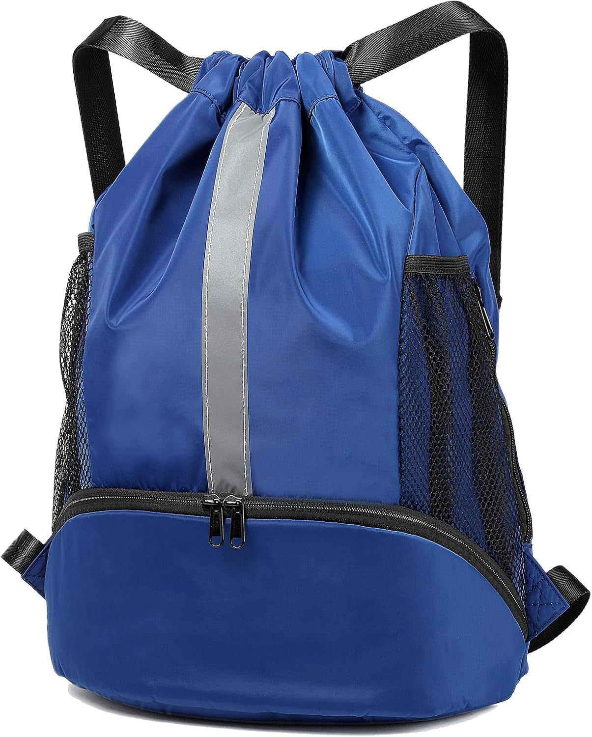 Drawstring Backpack Sports Gym Bag with Shoe Compartment and Two Water Bottle Holder …