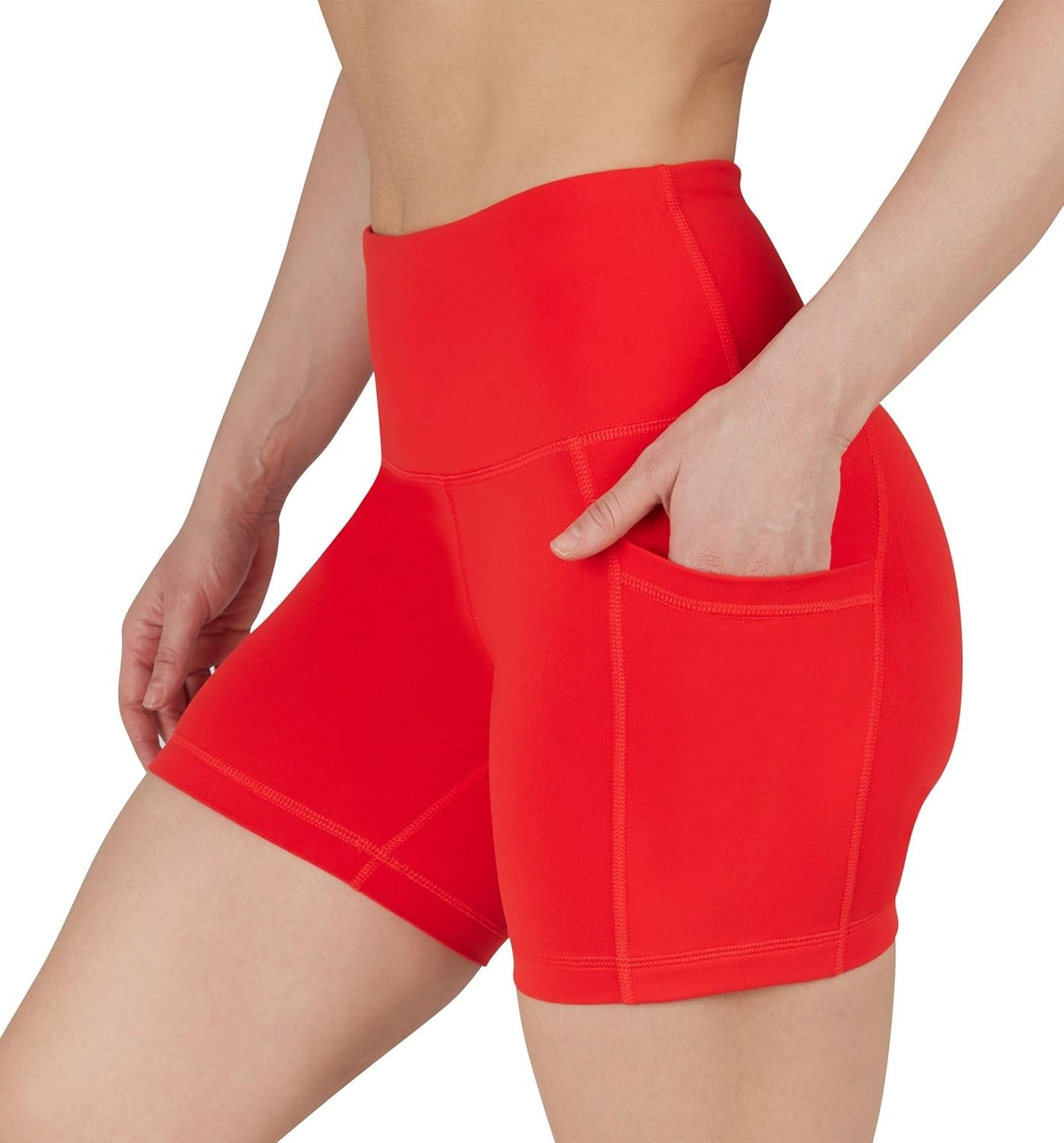 Womens High Waisted Biker Shorts with Side Pockets Workout Shorts 5”, 7”, 9”