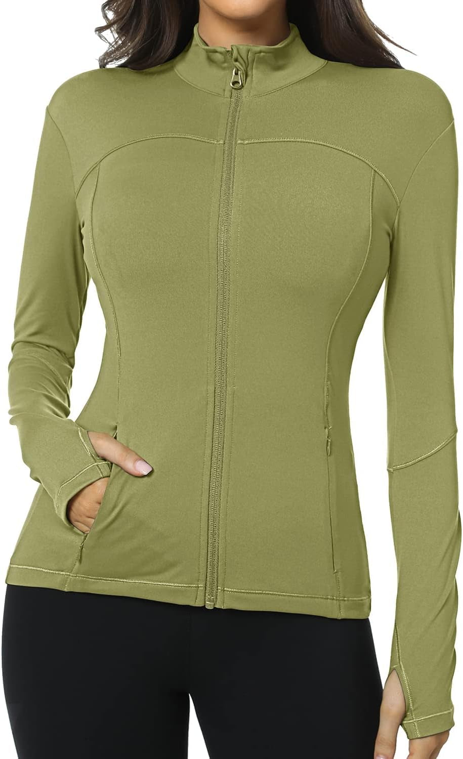 Womens Running Jackets Athletic Workout Scrub Jacket Track Full Zip up Gym for Women Yoga Top