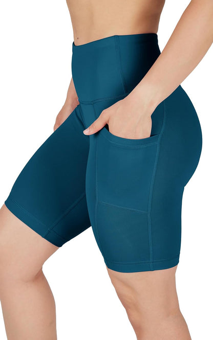 Womens High Waisted Biker Shorts with Side Pockets Workout Shorts 5”, 7”, 9”