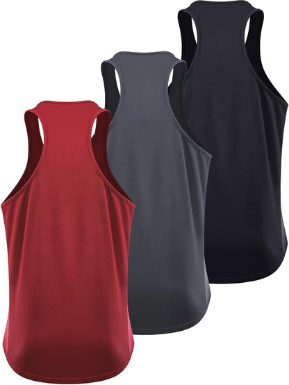 Men'S 3 Pack Running Tank Top Dry Fit Y-Back Athletic Workout Tank Tops