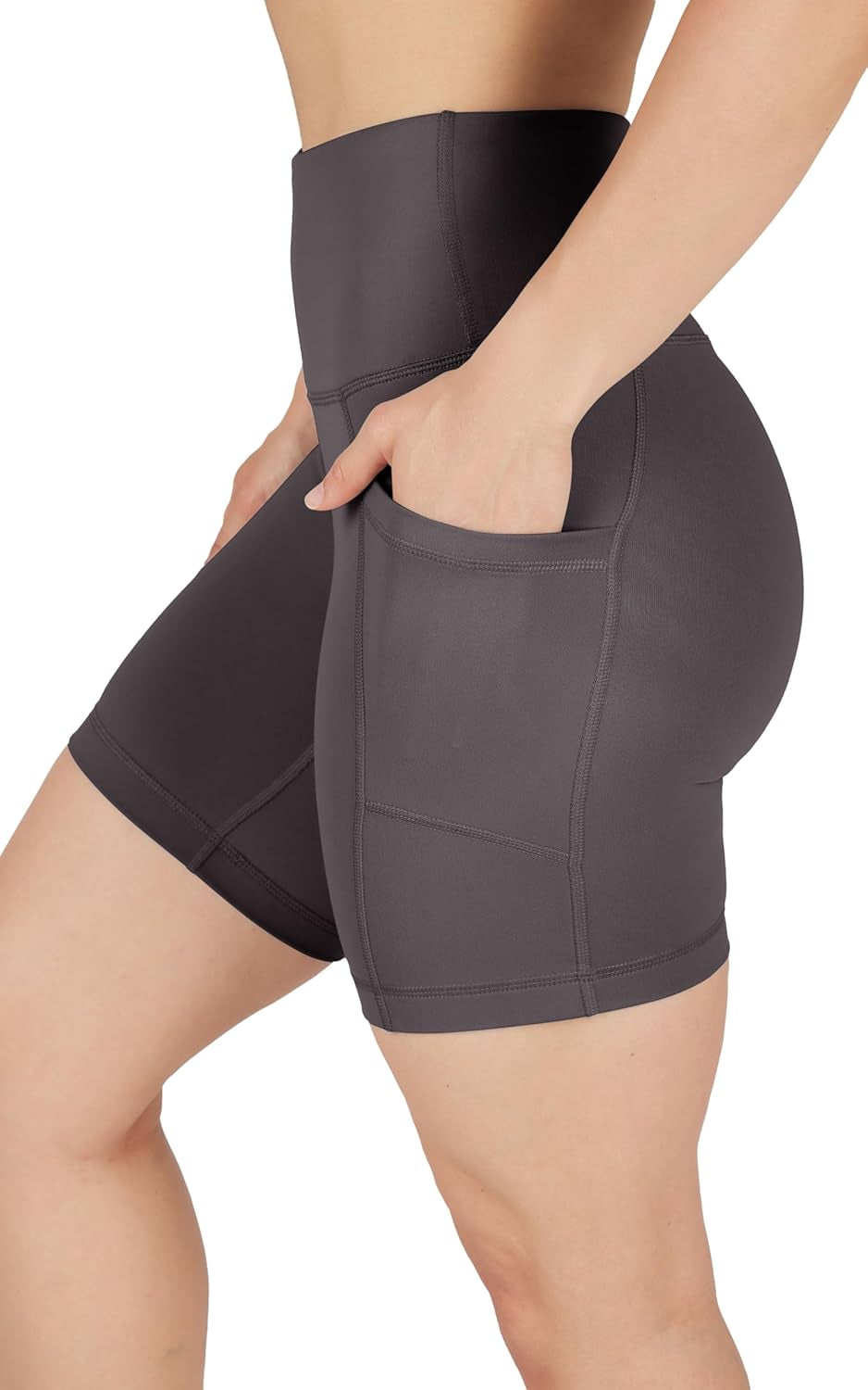 Womens High Waisted Biker Shorts with Side Pockets Workout Shorts 5”, 7”, 9”