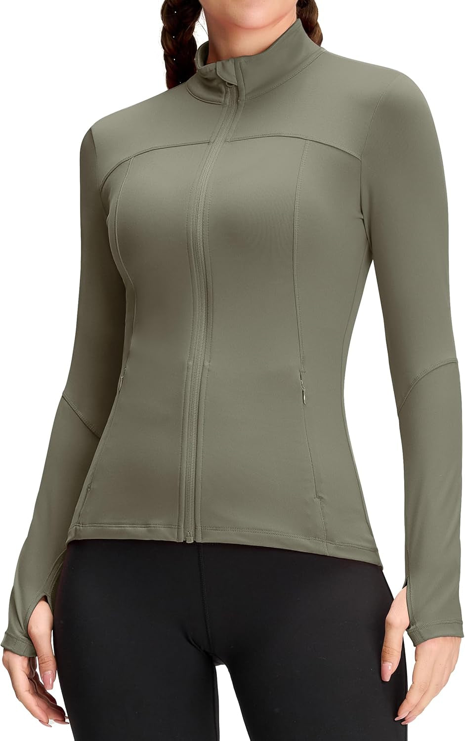Womens Running Jackets Athletic Workout Scrub Jacket Track Full Zip up Gym for Women Yoga Top